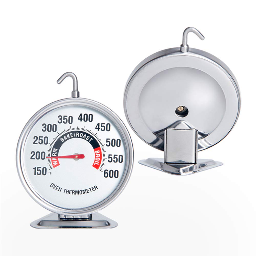 Oven Thermometer 150℉-600℉ Large 3 Inch Dial Stainless Steel Oven Grill Thermometer for Gas & Electric Oven,Stand or Hang,Accurate Temperature Reading for Meat,Grilling,Cake
