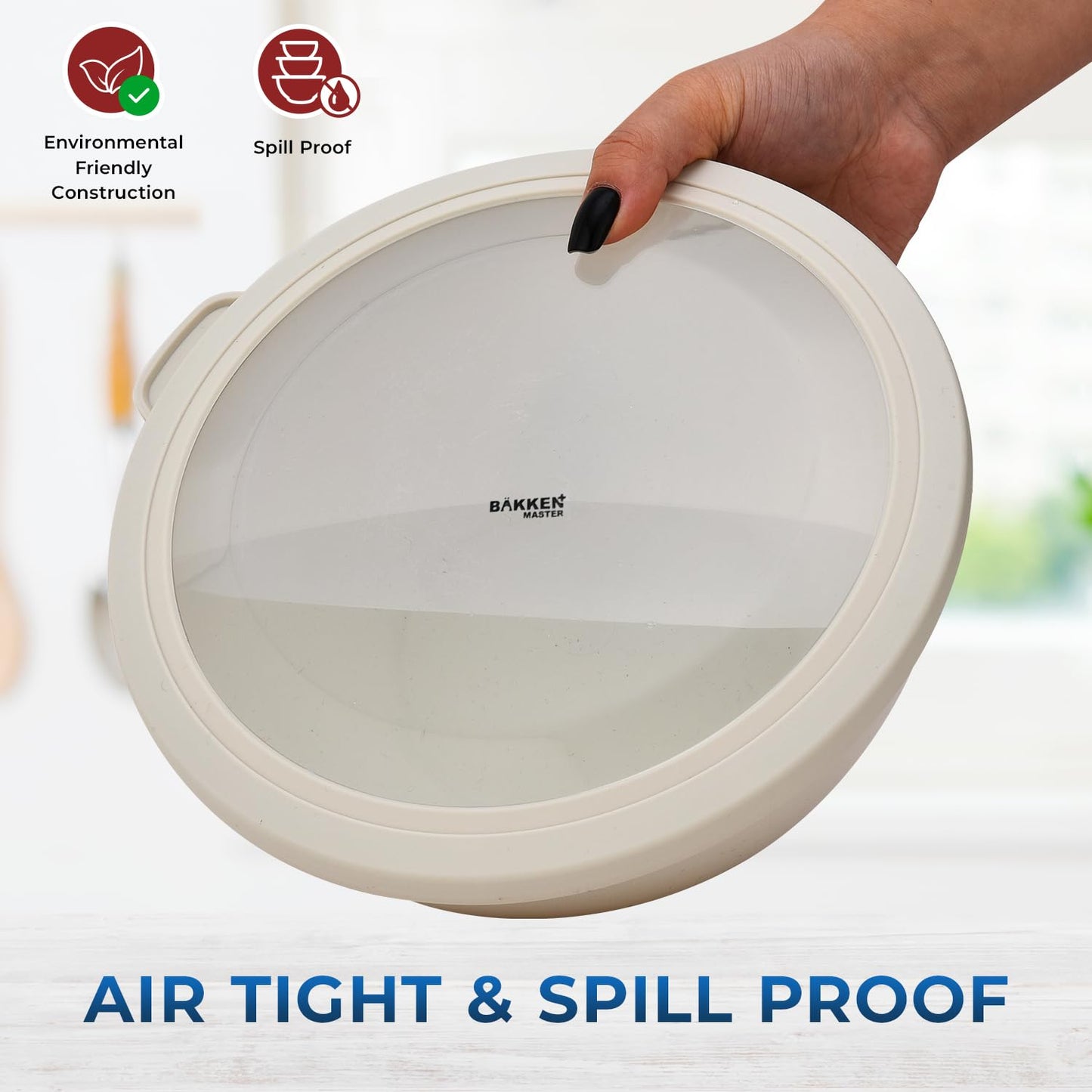 12 Piece Plastic Nesting Bowls with Lids - Mixing Bowls Set includes 6 Prep Bowls and 6 Lids, BPA-Free, Reusable Meal Prep Containers, Microwave, Freezer & Dishwasher Safe, White Cream