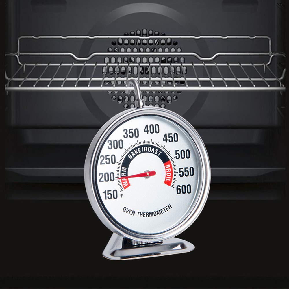 Oven Thermometer 150℉-600℉ Large 3 Inch Dial Stainless Steel Oven Grill Thermometer for Gas & Electric Oven,Stand or Hang,Accurate Temperature Reading for Meat,Grilling,Cake