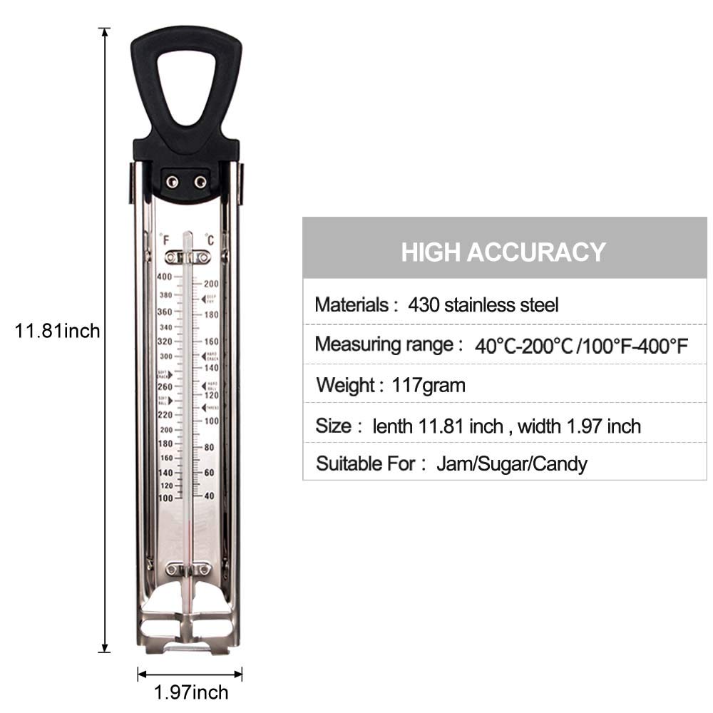 Oven Thermometer 150℉-600℉ Large 3 Inch Dial Stainless Steel Oven Grill Thermometer for Gas & Electric Oven,Stand or Hang,Accurate Temperature Reading for Meat,Grilling,Cake