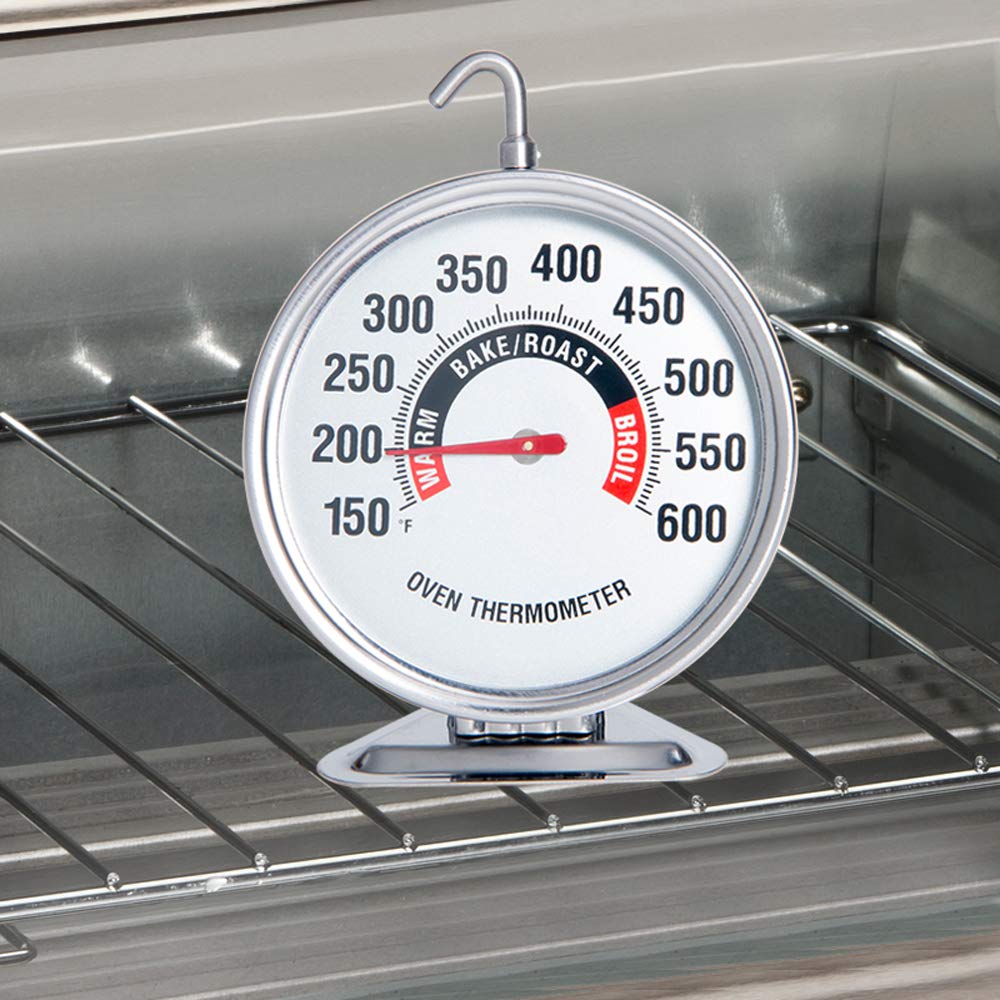 Oven Thermometer 150℉-600℉ Large 3 Inch Dial Stainless Steel Oven Grill Thermometer for Gas & Electric Oven,Stand or Hang,Accurate Temperature Reading for Meat,Grilling,Cake