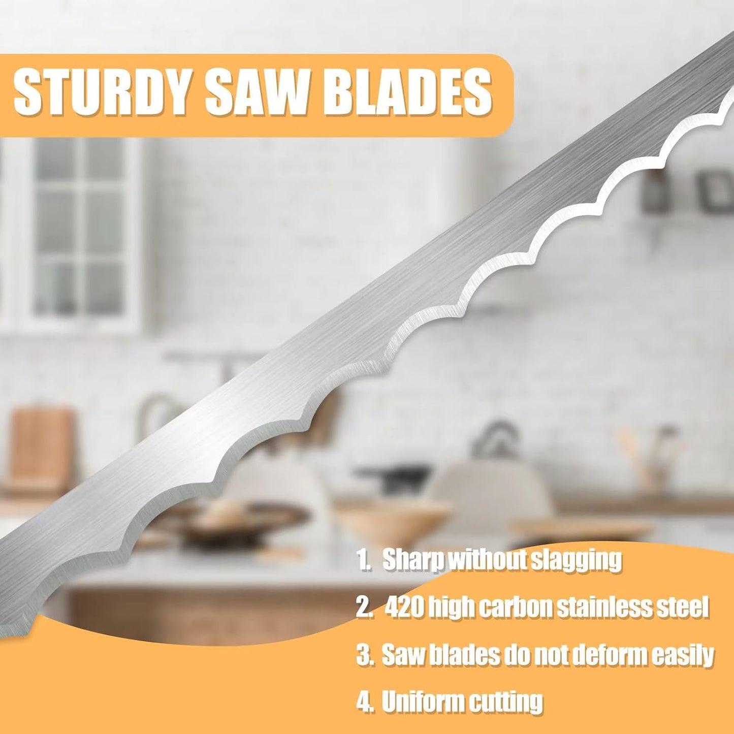 Bread Slicer for Homemade Bread,16" Wooden Sourdough Bread knife with Bow Design,Premium Stainless Steel Serrated Saw Bread cutter for Bagels, Baguettes and More
