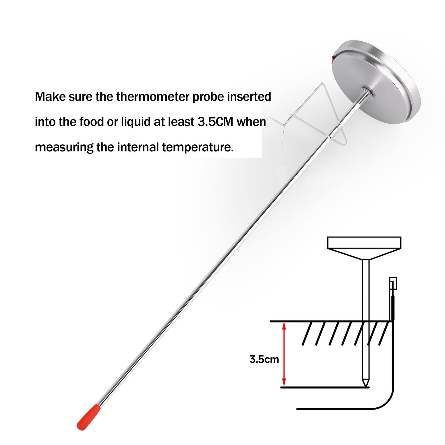 Oven Thermometer 150℉-600℉ Large 3 Inch Dial Stainless Steel Oven Grill Thermometer for Gas & Electric Oven,Stand or Hang,Accurate Temperature Reading for Meat,Grilling,Cake