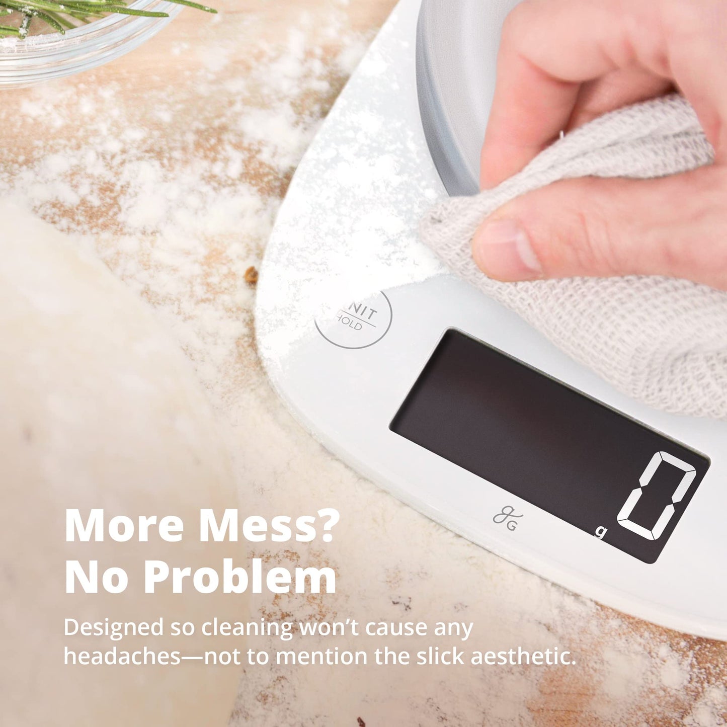 Greater Goods Digital Kitchen Scale - Cooking, Baking, Meal and Food Prep Scale, Weighs in Grams, Pounds and Ounces, Gray