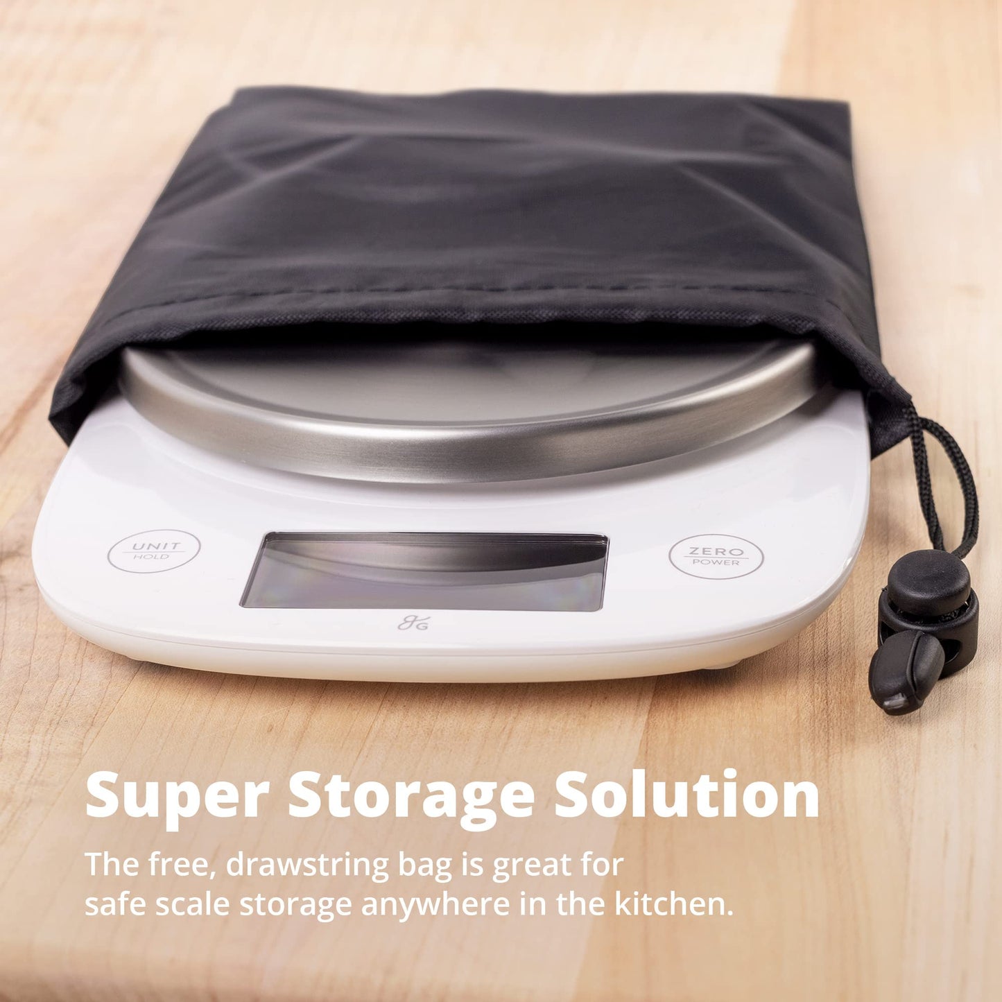 Greater Goods Digital Kitchen Scale - Cooking, Baking, Meal and Food Prep Scale, Weighs in Grams, Pounds and Ounces, Gray